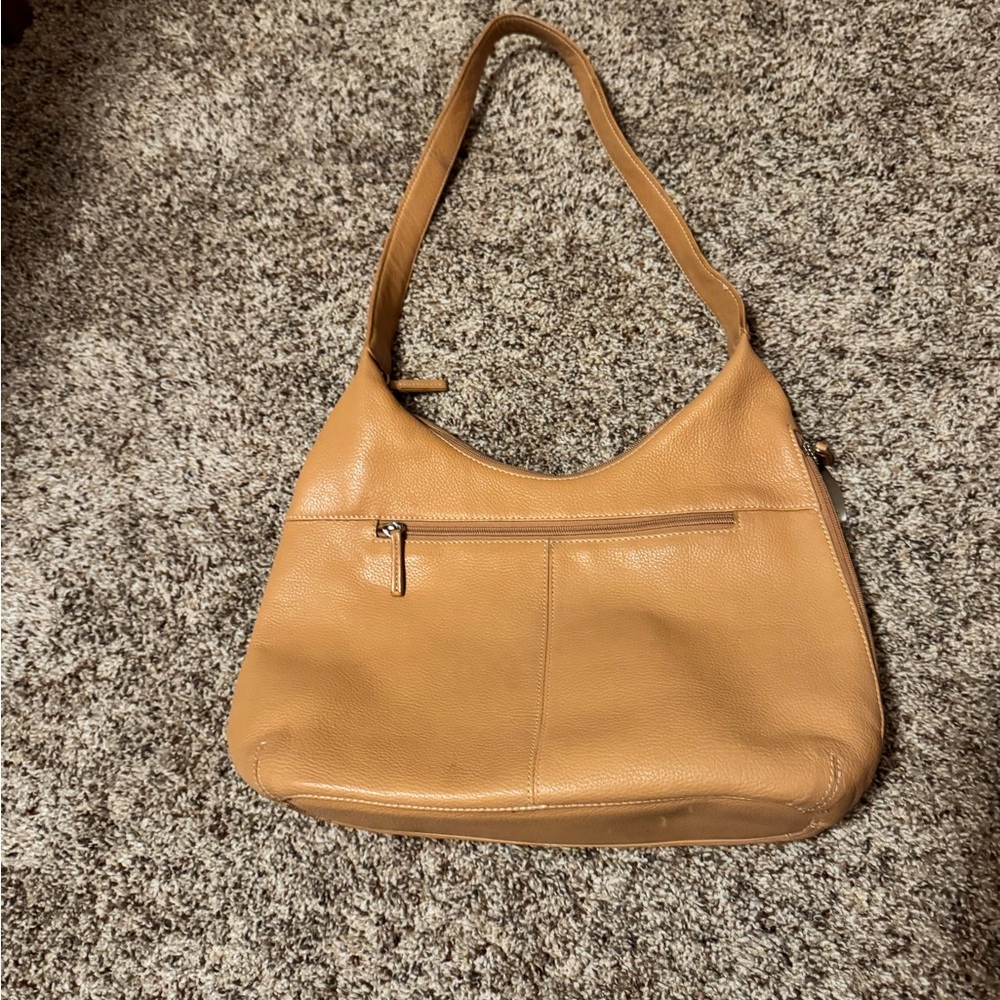 Tignanello Tan Leather Shoulder Bag
